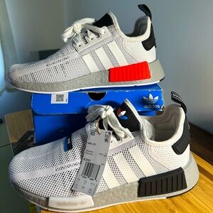 BRAND NEW Adidas NMD_R1 Size 8 White Grey Black Red MSRP $160!!